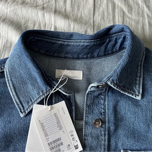 Relaxed Short-Sleeve Denim Shirt - Picture 3 of 6